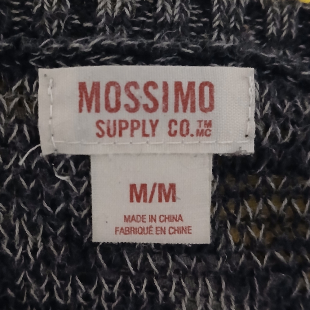 AMAZING Ladies Medium Mossimo Open Knit Weave Charcoal Gray Long Sweater - Picture 6 of 7